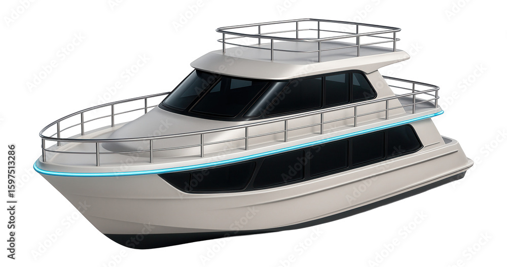 Naklejka premium Twin-level leisure craft with modern design and tinted windows