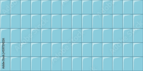 Glass tiles. Vector illustration of simple geometric Glass tile background. Blue glass texture seamless trellis. EPS 10