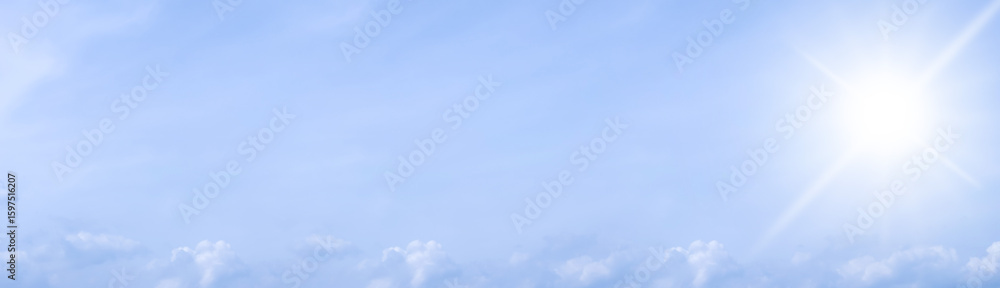 Obraz premium Clear sky background with partly cloudy. Beautiful natural and copy space