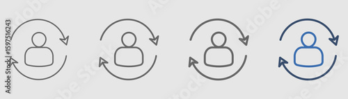 customer retention icon set outline