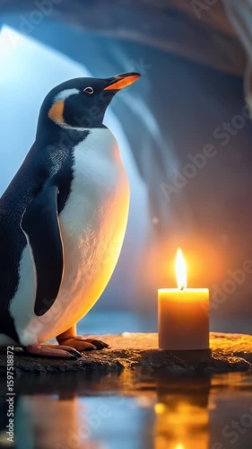 Penguin by candlelight