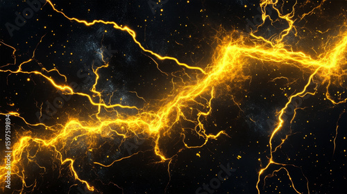 Explosive burst of yellow electric energy

