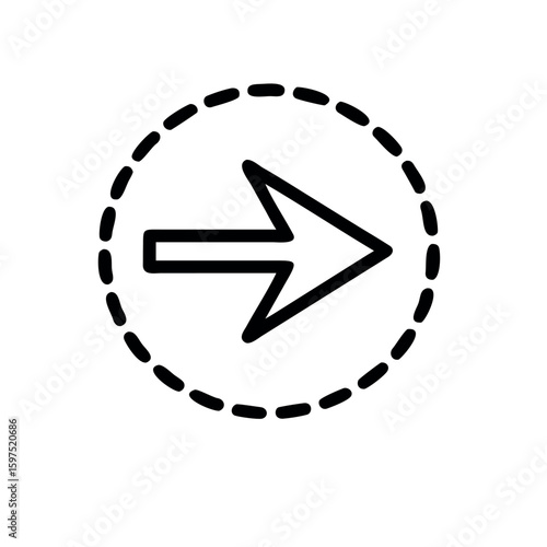 Straight Right Arrow (thick) icon  vector on white back round