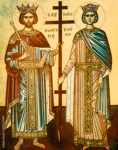 The orthodox icon of St. Constantine and St. Helen in the church