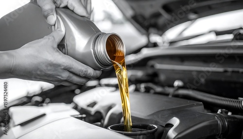 Oil change in progress