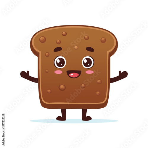 Cornbread in cute cartoon character style with expressive face and limbs.