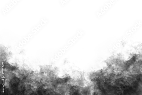 black cloud fluffy, fog or mist or smoke for overlay and design. isolated on transparent background. PNG file