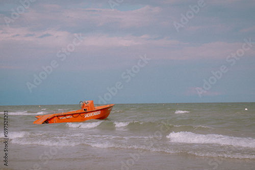 Italian Lifeguard boat in the water