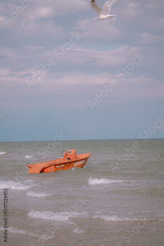 Italian Lifeguard boat in the water