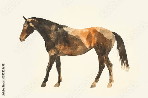 isolated horse with a copy space