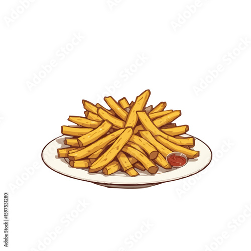 french fries with ketchup