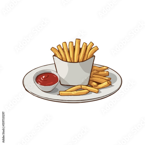 french fries with ketchup