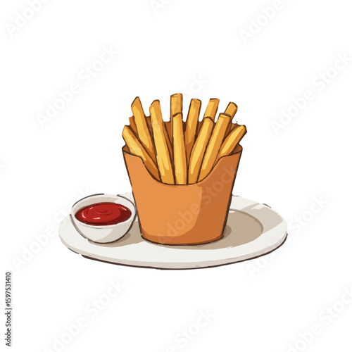 french fries with ketchup