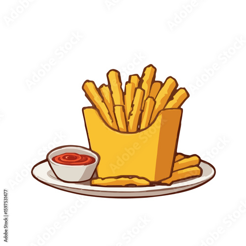 french fries with ketchup