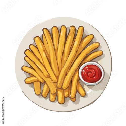 french fries with ketchup