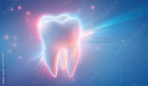 Radiant tooth against a soft, glowing background