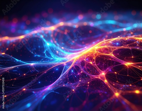 Wallpaper Mural Abstract network of glowing lights isolated on white background Torontodigital.ca