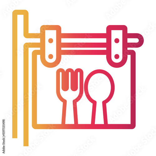 food court Line Gradient Icon