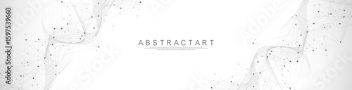 Global network connection concept. Big data visualization. Social network communication in the global computer networks. Internet technology. Business. Science. Vector illustration