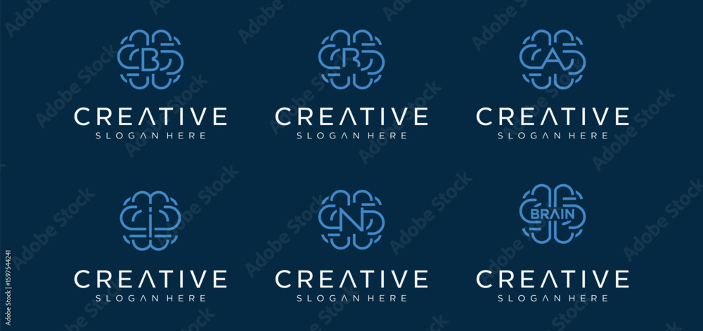 Obraz premium Brain Tech logo design with technology concept, Modern technology Brain logo vector icon.