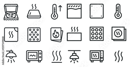Kitchen appliance line icons set – cooking, culinary, home gadgets symbols