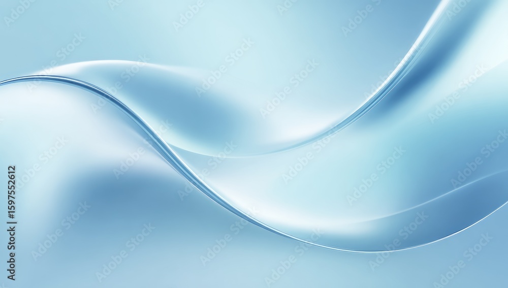 Fototapeta premium Light blue, smooth flowing curves
