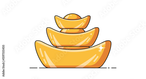 Prosperity wealth symbol traditional chinese gold ingots stacked pyramid for fortune