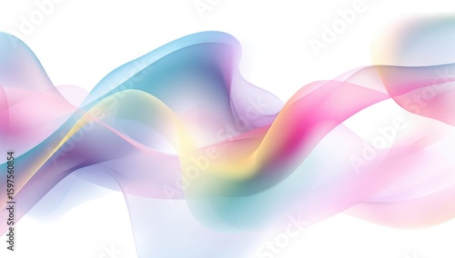 Wallpaper Mural Abstract flowing ribbons of pastel colors Torontodigital.ca