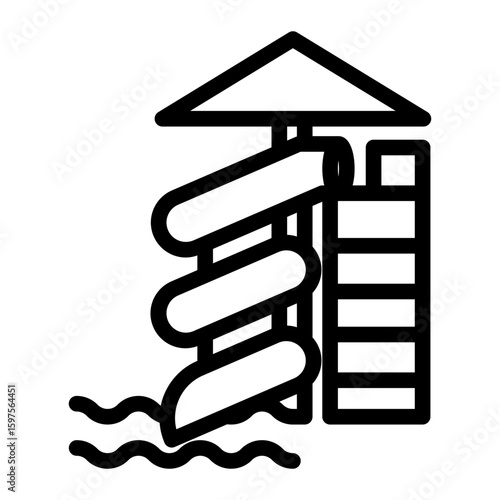 waterslide Line Icon