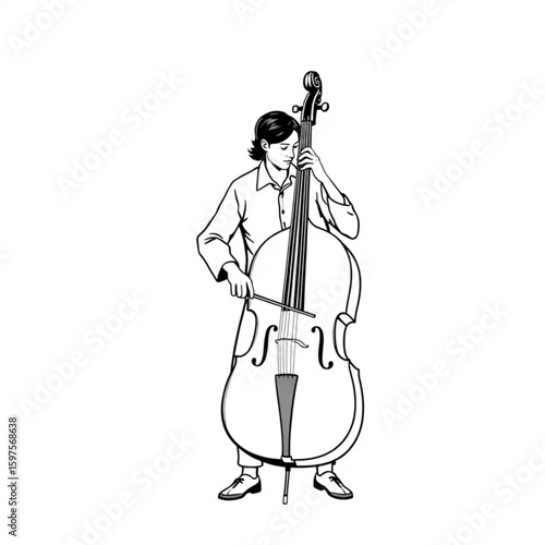 A cellist bundling up an instrument after class