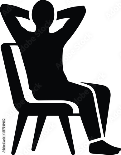Man sitting in chair relaxing vector illustration design for graphic and web design projects and presentations