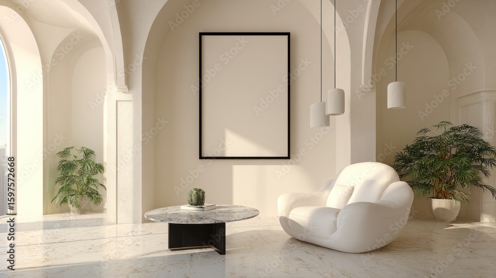 Beige interior design mockup Beige interior design mockup