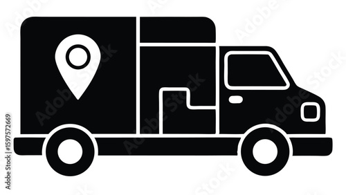 Online Shopping Delivery Truck with Smartphone Vector Illustration for E commerce