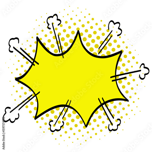 Comic Speech Yellow Bubble Pop Art Hand Drawn Drawing Emotion Design