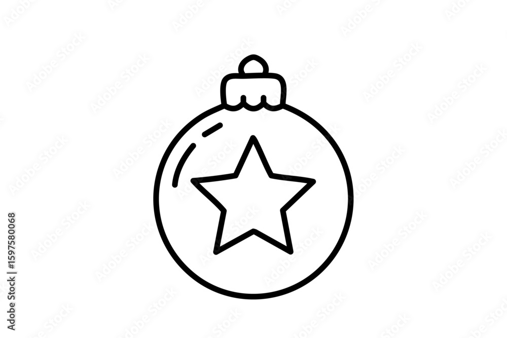 Fototapeta premium Christmas Ball , simple hand drawn Christmas ball