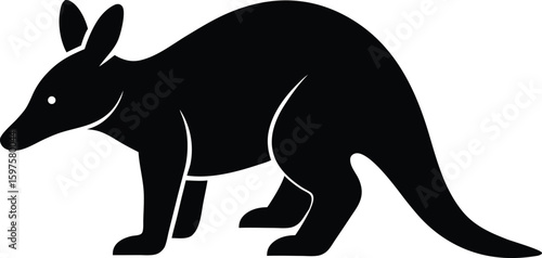 Aardvark Silhouette Vector Art Illustration