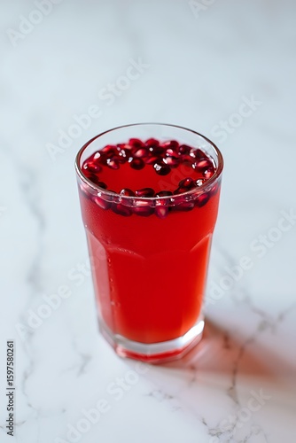 Wallpaper Mural Pomegranate Juice Clear Glass Seeds White Surface Torontodigital.ca