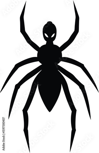 Black Widow Silhouette Vector Art Illustration