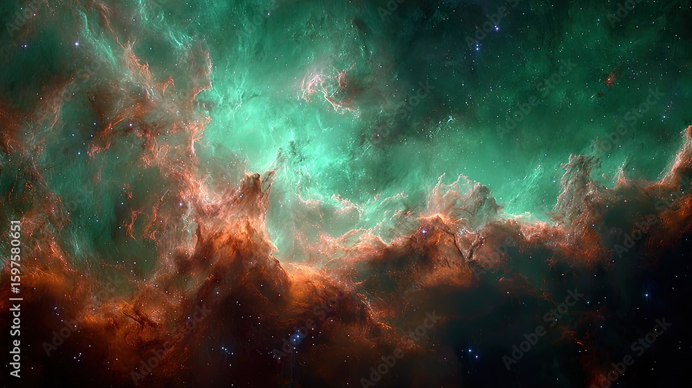 Obraz premium Colorful Deep Space Nebula With Stars