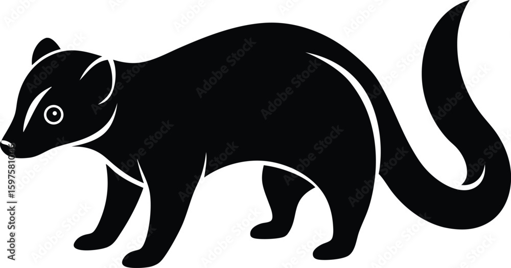 Obraz premium Civet Silhouette Vector Art Illustration