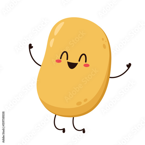Potato character design. Potato vector. Potato cartoon on white background.