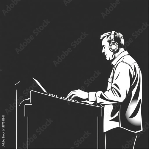 A sound engineer balancing levels at a live concert