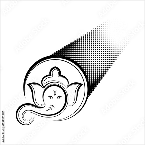 Ganesha The Lord Of Wisdom Calligraphic Style M_2302001