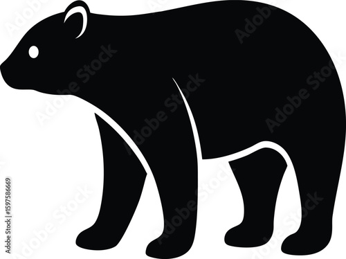 Polar bear arctic animal silhouette vector art illustration