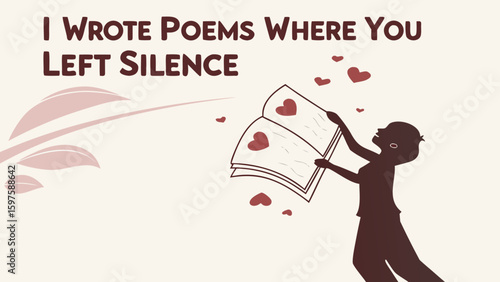 A Boy Reading Poems in a Whimsical Environment with Heartfelt Illustrations