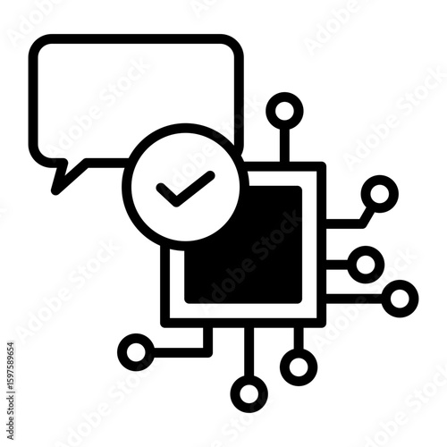 Icon showing AI natural language processing.