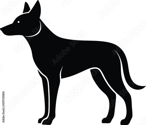 Wild dog canine animal silhouette vector art illustration