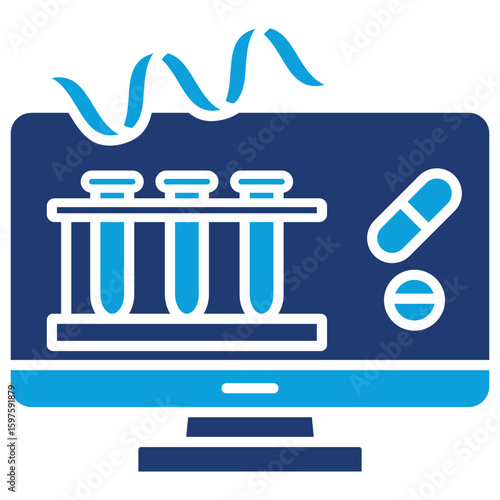 Proteomics Flat Blue Icon
