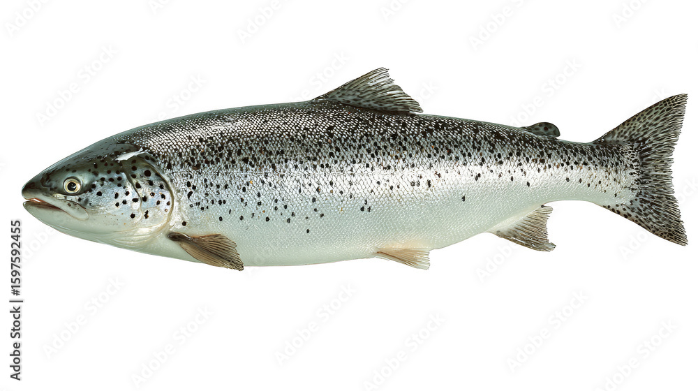 Naklejka premium Intricate patterns of a spotted fish navigating the depths of vibrant coral reef ecosystem.