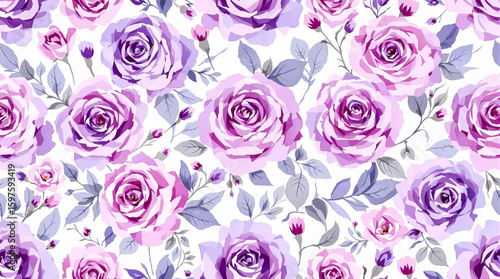 seamless blue floral background, Invitation card for wedding with watercolor flowers